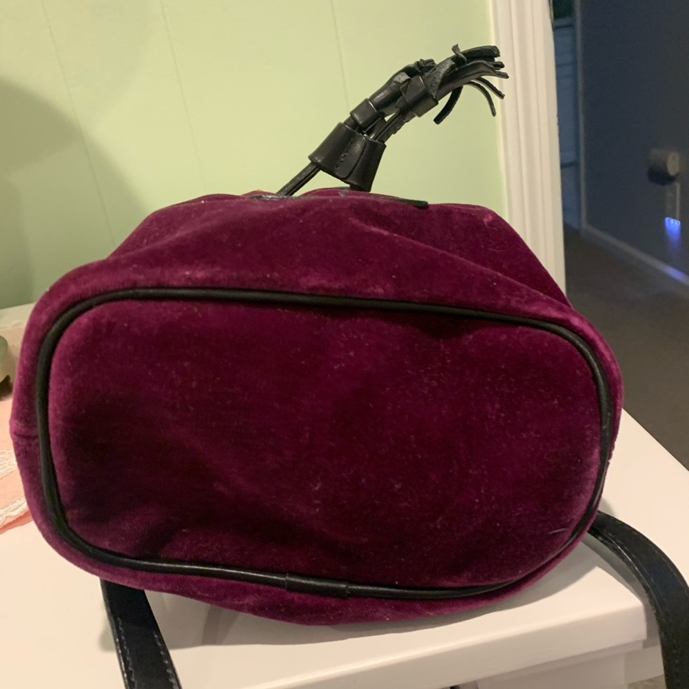 Vintage Dooney & Bourke Purple (eggplant) mini Shoulder Bag Drawstring Clos… - Picture 4 of 9